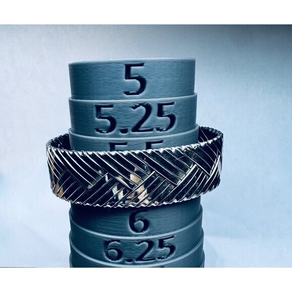 Vintage Sterling Silver 925 Woven Cuff Bracelet 5.75” Heavy Estate Jewelry - Picture 5 of 9